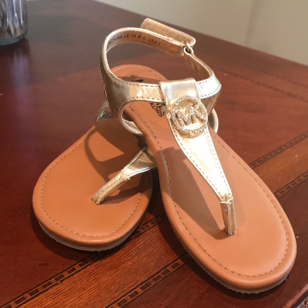 Girl’s Gold Michael Kors Sandals Size 1